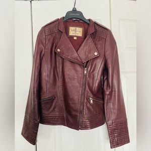 Women’s Leather Moto Jacket Brown Size Small